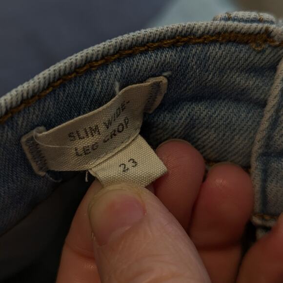 Madewell Light Wash Slim Wide Leg Ankle Cropped Jeans Size 23 - Picture 7 of 9